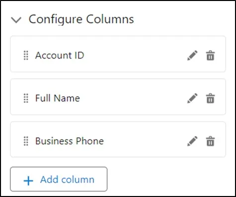 Configure Columns, Image