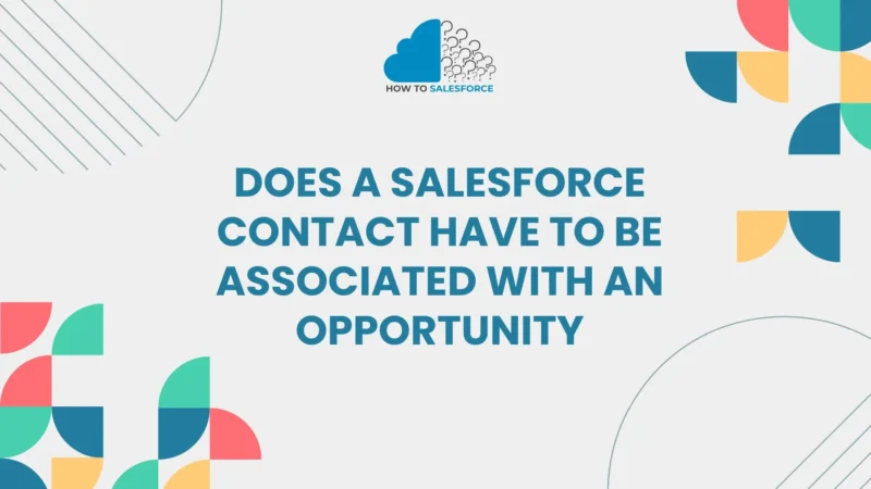 Does a salesforce contact have to be associated with an opportunity